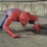 Spiderman hitting floor