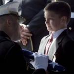 Memorial Day- Boy receives Flag