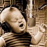 Singing Baby In Studio  | YOU MEAN IF I COULD TEACH THE WORLD TO SING THERE WOULD BE PEACE THROUGHOUT THE LAND? LET'S ROCK THIS! | image tagged in singing baby in studio | made w/ Imgflip meme maker
