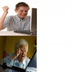 Kid and Grandma Find the Internet meme