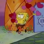 Spongebob throwing hearts