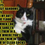I DON'T ALWAYS | I DON'T ALWAYS DEPOSIT RANDOMS TURDS FROM MY BUTT ON THE FLOOR; BUT WHEN I DO I'LL BE SURE TO LEAVE THEM IN A PLACE WHERE YOU'LL STEP ON THEM IN A PAIR OF CLEAN SOCKS | image tagged in i don't always | made w/ Imgflip meme maker