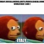 Battlefield | GERMANY,RUSSIA,AMERICA,BRITS,FRENCH,CANADA,CHINA,IN WORLD WAR 1 AND 2; ITALY | image tagged in battlefield | made w/ Imgflip meme maker