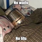 Weeb Crusader | No waifu; No lifu | image tagged in weeb crusader | made w/ Imgflip meme maker
