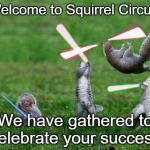 squirrel lightsaber2 | Welcome to Squirrel Circus! We have gathered to celebrate your success! | image tagged in squirrel lightsaber2 | made w/ Imgflip meme maker