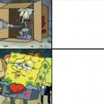 Poor Squidward vs Rich Spongebob meme