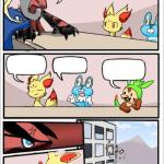 Fenekin gets thrown out (Pokemon meeting) meme