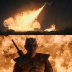 Night King Survives Dragon Fire meme