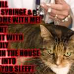 YOU'RE DEAD | HUMAN I WILL STEAL THIS SYRINGE & BRING IT HOME WITH ME! AND TONIGHT I WILL FILL IT WITH EVERY DEADLY CHEMICAL IN THE HOUSE & INJECT IT INTO YOU WHILE YOU SLEEP! | image tagged in you're dead | made w/ Imgflip meme maker
