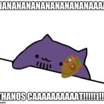 thanos cat | NANANANANANANANANANAAAA; THANOS CAAAAAAAAAAT!!!!!1!!1 | image tagged in thanos cat | made w/ Imgflip meme maker