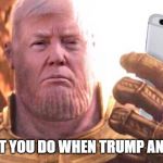 thanos trump | THIS WHAT YOU DO WHEN TRUMP ANNOYS YOU | image tagged in thanos trump | made w/ Imgflip meme maker