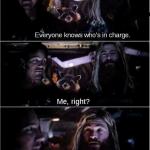 In charge thor starlord