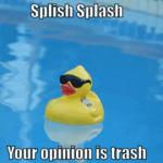 Splish Splash your opinion is trash meme