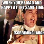 Good Fellas Hilarious Meme | WHEN YOU'RE MAD AND HAPPY AT THE SAME TIME (SCREAMING LAUGH) | image tagged in memes,good fellas hilarious | made w/ Imgflip meme maker