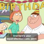 Family Guy Equal Attention Cake