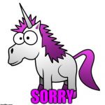 unicorn | SORRY | image tagged in unicorn | made w/ Imgflip meme maker
