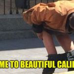 Welcome | WELCOME TO BEAUTIFUL CALIFORNIA! | image tagged in california | made w/ Imgflip meme maker
