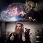 Hulk Thor thumbs up meme