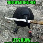 So much for house arrest! | WHAT ARE YOU WAITING FOR; LET’S BLOW THIS POPSICLE STAND | image tagged in thug life crow,house arrest,jail break | made w/ Imgflip meme maker