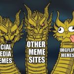 Two Dragons One Dumbass | OTHER MEME SITES; SOCIAL MEDIA MEMES; IMGFLIP MEMES | image tagged in two dragons one dumbass | made w/ Imgflip meme maker