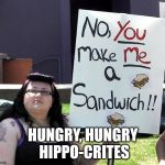 New from Milton Bradley | HUNGRY, HUNGRY HIPPO-CRITES | image tagged in fat feminist,memes | made w/ Imgflip meme maker