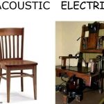 two chairs | ACOUSTIC; ELECTRIC | image tagged in two chairs,memes | made w/ Imgflip meme maker