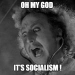 Gene Wilder | OH MY GOD; IT'S SOCIALISM ! | image tagged in gene wilder | made w/ Imgflip meme maker