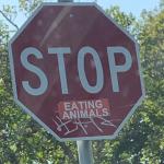 Vegan stop sign
