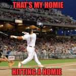 Home Run | THAT’S MY HOMIE; HITTING A HOMIE | image tagged in home run | made w/ Imgflip meme maker