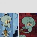 Squidward happy/sad meme