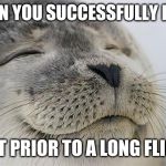 Seal of Approval | WHEN YOU SUCCESSFULLY POOP; JUST PRIOR TO A LONG FLIGHT | image tagged in seal of approval | made w/ Imgflip meme maker