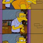 Moe throws Barney meme