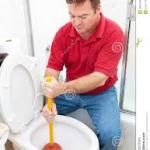 plunging a toilet