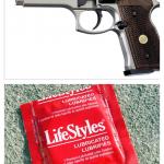 gun and condom