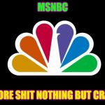 NBC | MSNBC; MORE SHIT NOTHING BUT CRAP | image tagged in nbc | made w/ Imgflip meme maker