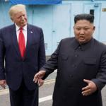 Trump looking at Kim