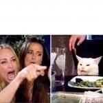 Women upset at cat meme