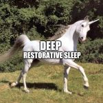 Unicorns | DEEP; RESTORATIVE SLEEP | image tagged in unicorns | made w/ Imgflip meme maker
