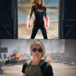 Captain Marvel & Sarah Connor meme