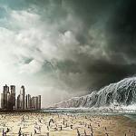 Tidal Wave Destroying Beach or City
