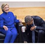 Hillary and Obama laughing meme