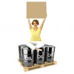 Mature American Woman Sitting On Oil Barrels