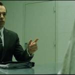 Agent Smith interrogating Neo