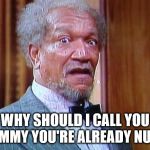 why should i | WHY SHOULD I CALL YOU DUMMY YOU'RE ALREADY NUTS | image tagged in fred sanford,memes,funny memes,sanford and son,dummy,nuts | made w/ Imgflip meme maker