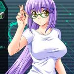 nerdy anime girl with purple hair meme