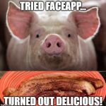 Age app | TRIED FACEAPP... TURNED OUT DELICIOUS! | image tagged in age app | made w/ Imgflip meme maker