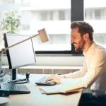 Man sitting at computer