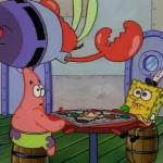 Mr. Krabs batista bombs Spongebob and Patrick