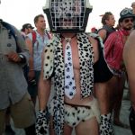 Burning Man Dog Cage Costume | WHEN YOU ARE AT YOUR NEW JOB; AND IT'S CASUAL FRIDAY: HERE I AM BISHES | image tagged in burning man dog cage costume | made w/ Imgflip meme maker
