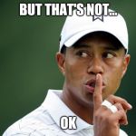 My little something for the cat week. | BUT THAT'S NOT... OK | image tagged in tiger woods | made w/ Imgflip meme maker